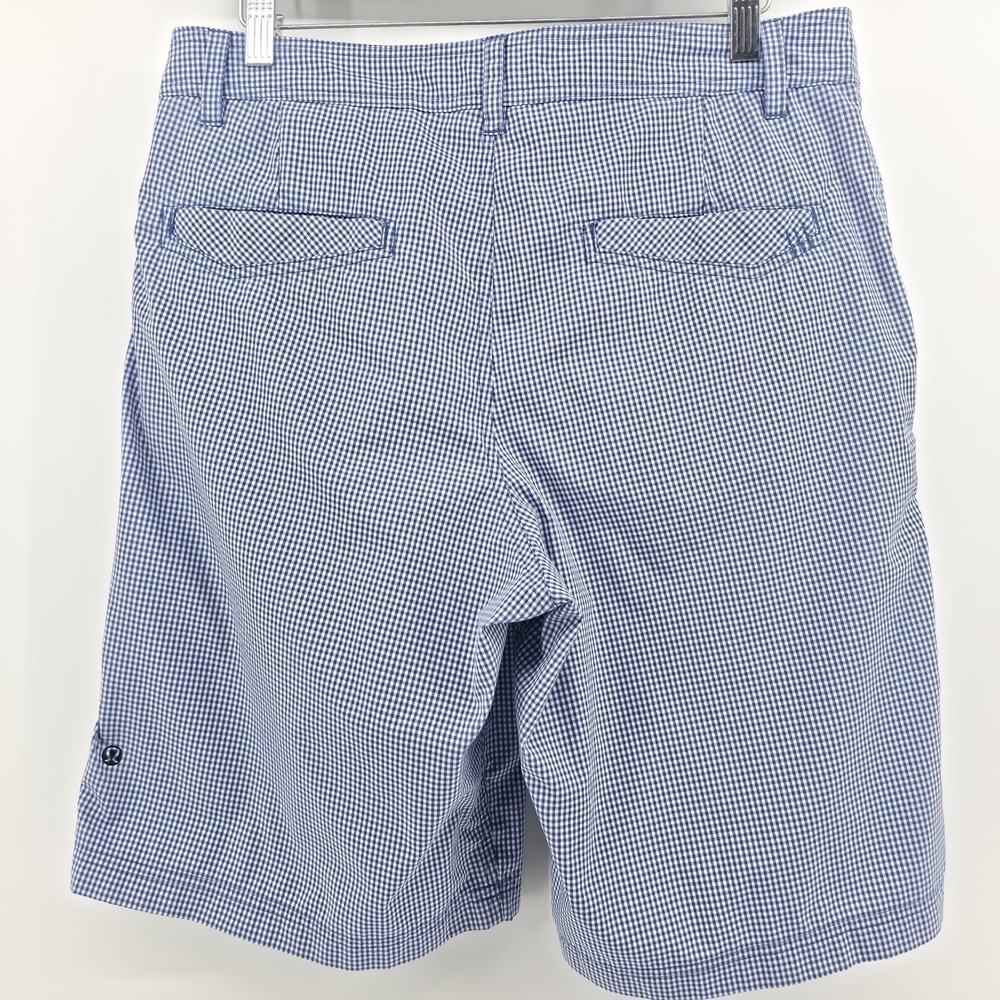 Lululemon Shorts Sz 34 Kahuna Golf Athletic Stretch Blue Check Performance 11"